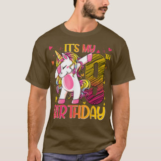 Camiseta Unicornio de 9 años de edad Dabbing Noveno Chica d