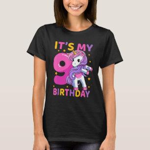 Camiseta Unicornio de 9 años de edad que filtra el 9º cumpl
