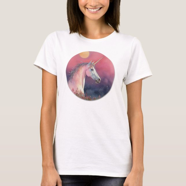 Camiseta Unicornio de acuarela (Anverso)