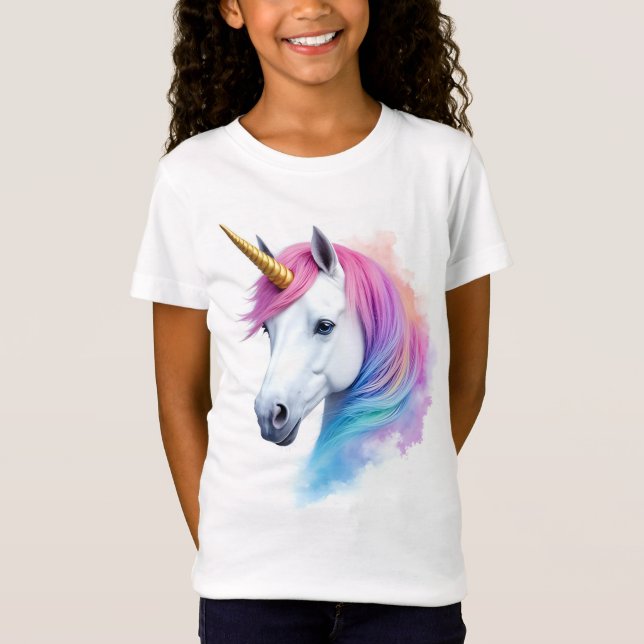 Camiseta Unicornio de acuarela mágica (Anverso)