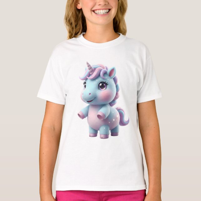 Camiseta Unicornio de Algodón de Azúcar (Anverso)