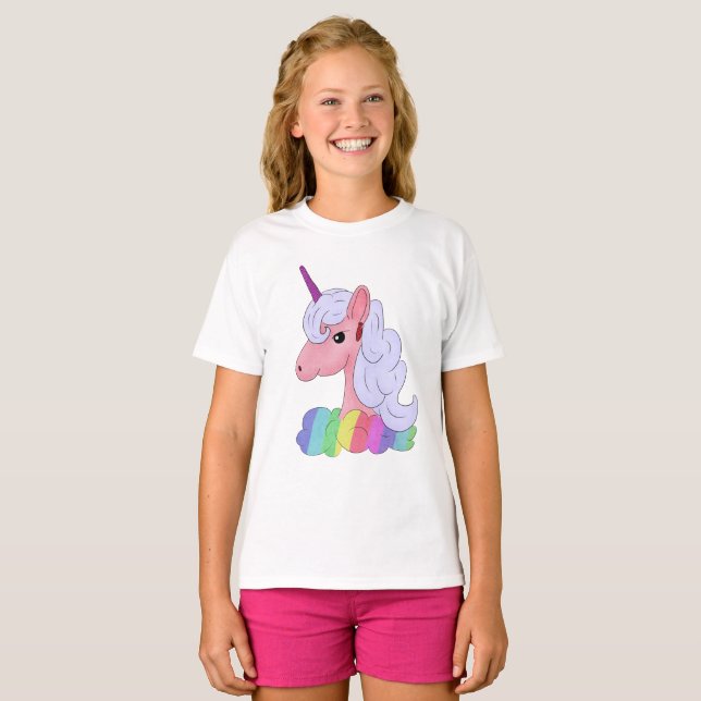Camiseta Unicornio de arco iris (Anverso completo)