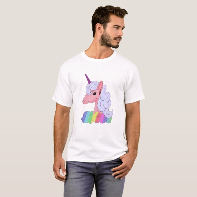 Camiseta Unicornio de arco iris (Anverso completo)