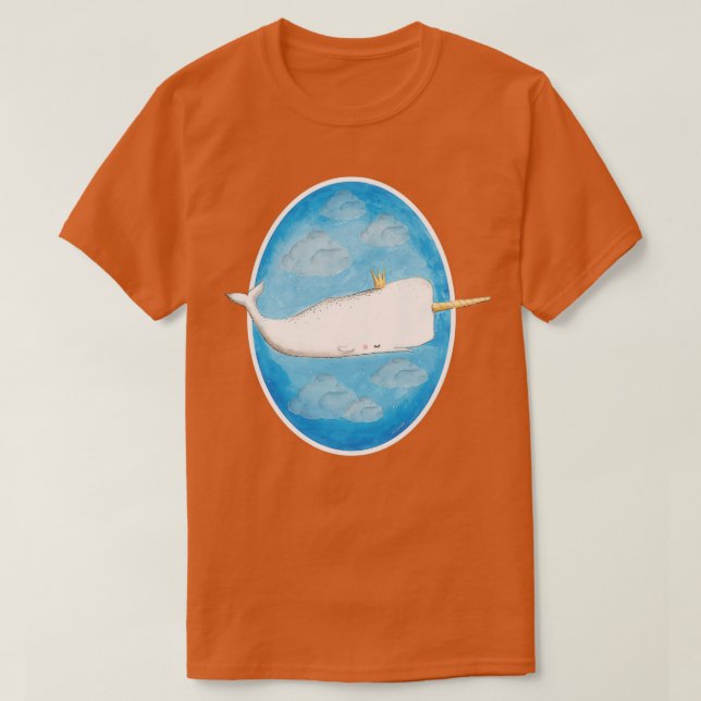 Camiseta Unicornio de ballena blanca del vivero del ilustra (Diseño del anverso)