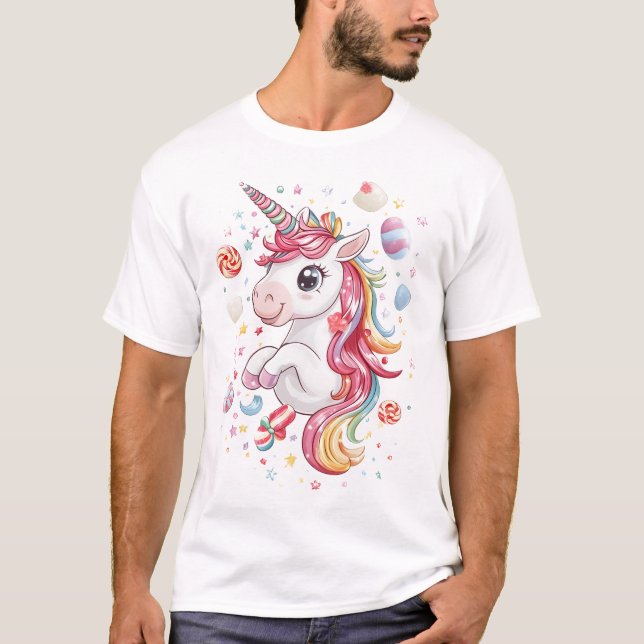 Camiseta Unicornio de Candy Land (1) (Anverso)