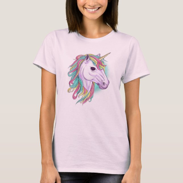 Camiseta Unicornio de color de agua (Anverso)