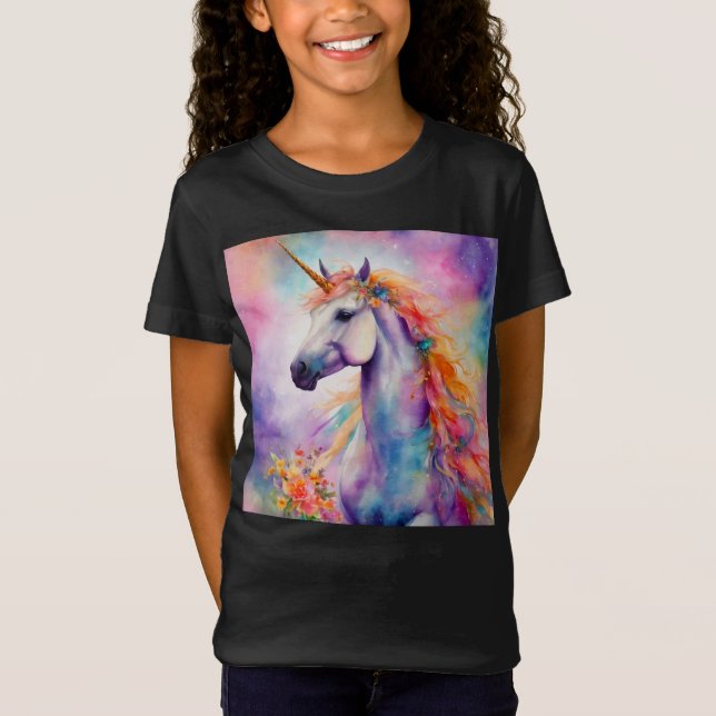 Camiseta Unicornio de color Pastel (Anverso)