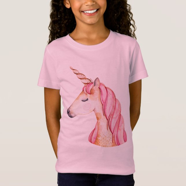 Camiseta Unicornio de crin rosa (Anverso)