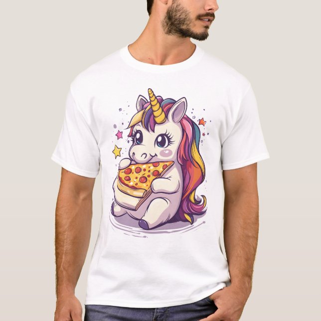 Camiseta Unicornio de Fiesta de Pizza (1) (Anverso)