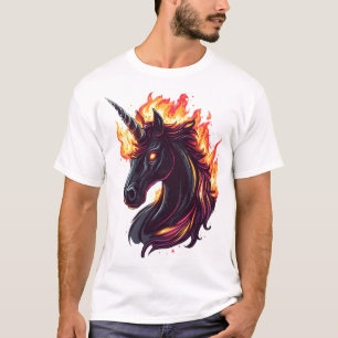 Camiseta Unicornio de Fuego y Llama (1)