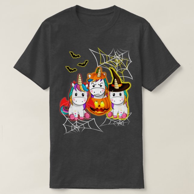 Camiseta unicornio de Halloween (Diseño del anverso)