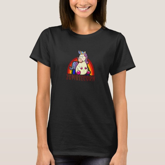 Camiseta Unicornio de Halloween Zombie (Anverso)