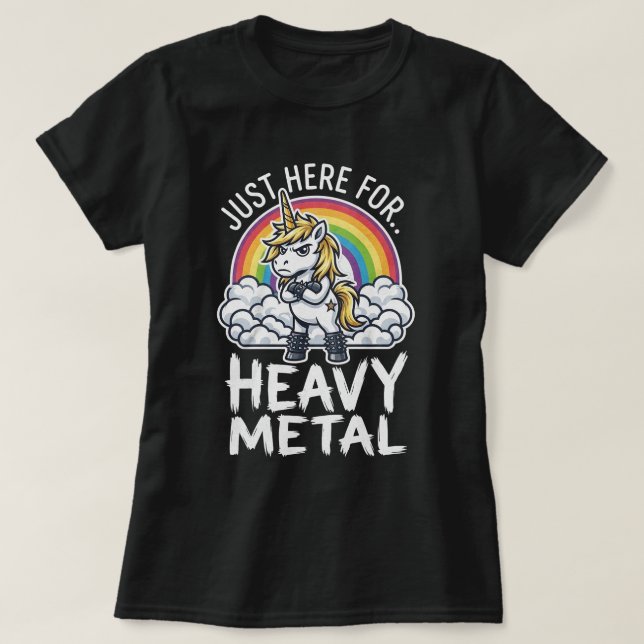 Camiseta Unicornio de Heavy Metal (Diseño del anverso)