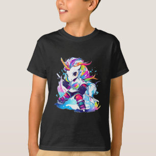 Camiseta Unicornio de hockey sobre hielo deportivo lindo pi