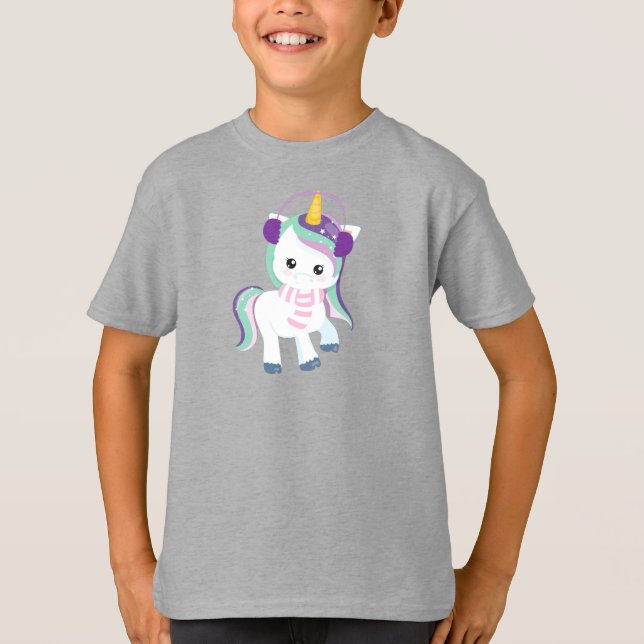 Camiseta Unicornio de Invierno, Unicornio Mágico, unicornio (Anverso)