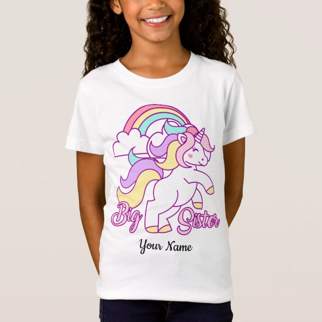 Camiseta Unicornio de la hermana grande (Anverso)