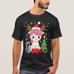 Camiseta Unicornio de Navidad Lindo Mágico Xmas Niñas Toddl