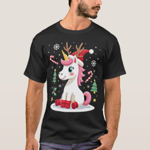 Camiseta Unicornio de Navidad Lindo Mágico Xmas Niñas Toddl