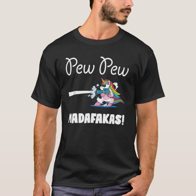 Camiseta Unicornio de Pew Pew Madafakas (Anverso)