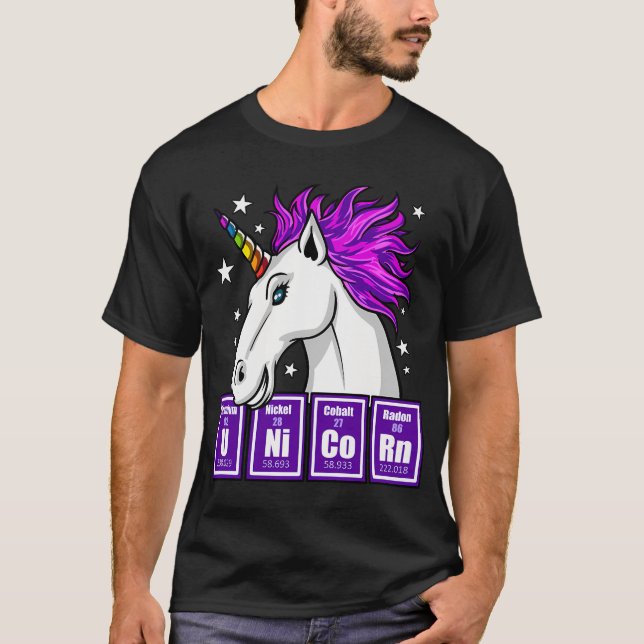 Camiseta unicornio de química (Anverso)
