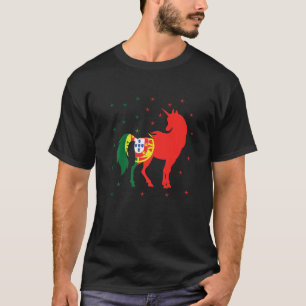 Camiseta Unicornio de Raíces Portuguesas Bandera de Portuga