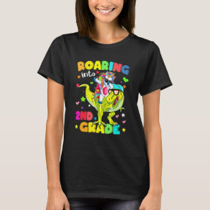 Camiseta Unicornio de segundo grado montando dinosaurio de