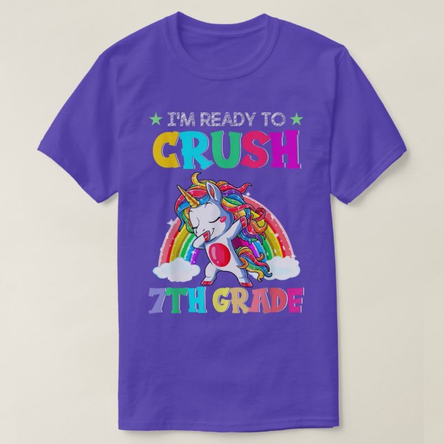 Camiseta Unicornio De Séptimo Grado Dabbing Back To School  (Diseño del anverso)
