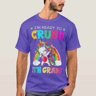 Camiseta Unicornio De Séptimo Grado Dabbing Back To School 