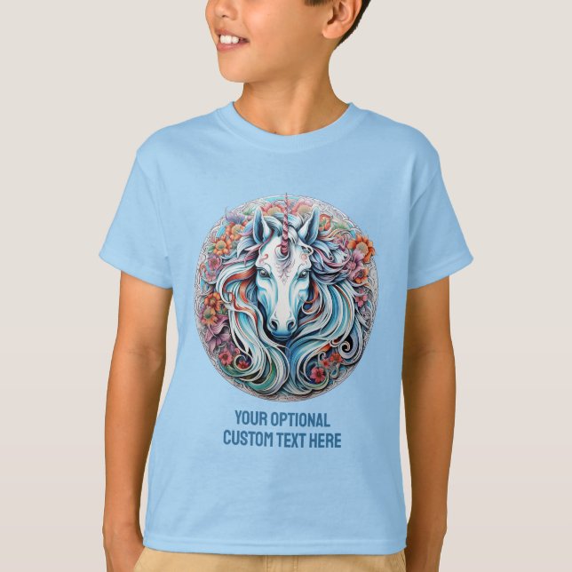 Camiseta Unicornio de texto de personalizado (Anverso)