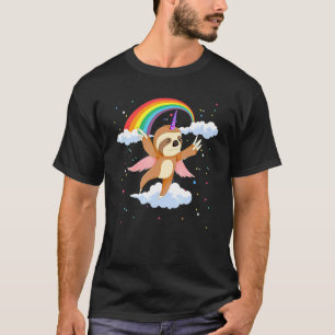 Camiseta unicornio de unicornio sobre el arcoiris