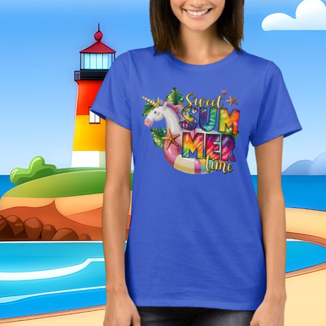 Camiseta unicornio de verano dulce (Subido por el creador)