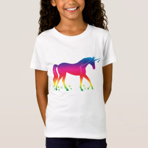 Camiseta Unicornio del arco iris con las estrellas