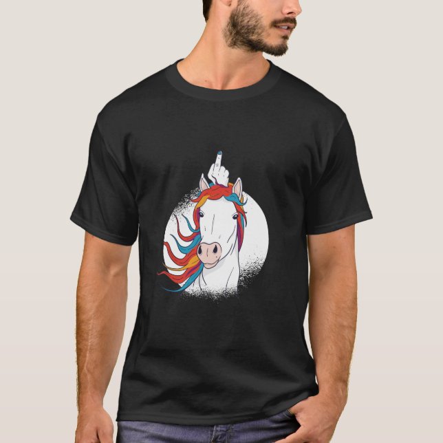 Camiseta Unicornio del dedo medio (Anverso)