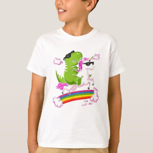 Camiseta Unicornio del montar a caballo del dinosaurio de