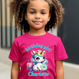 Camiseta unicornio destellos rosa estrella mágica Cumpleaño