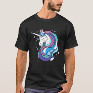 Camiseta Unicornio Divertido Colorido, Diseño de Caballo Un