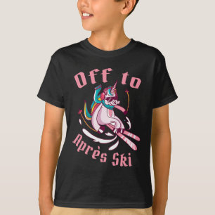 Camiseta Unicornio divertido de esquí en tabla de nieve se 