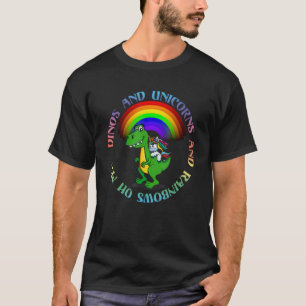 Camiseta Unicornio Divertido Montando T Rex Dinosaurio Arco