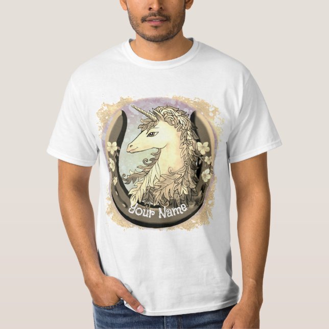 Camiseta Unicornio Dorado Afortunado (Anverso)
