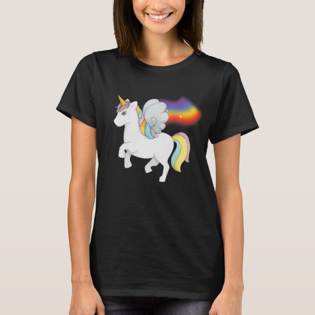 Camiseta Unicornio dulce con arcoiris (Anverso)