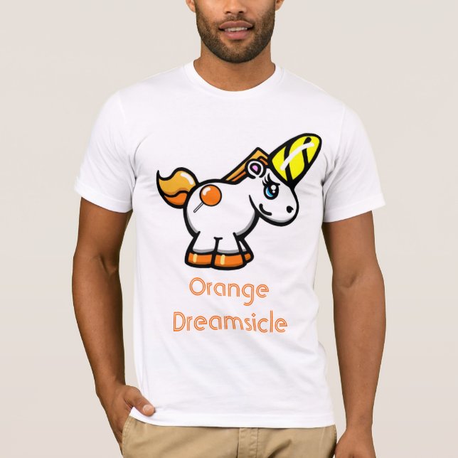 Camiseta ¡Unicornio!!  El Dreamsicle anaranjado (Anverso)