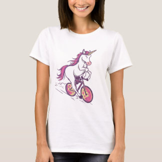 Camiseta Unicornio en bicicleta