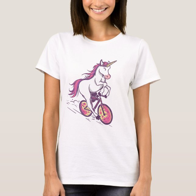 Camiseta Unicornio en bicicleta (Anverso)
