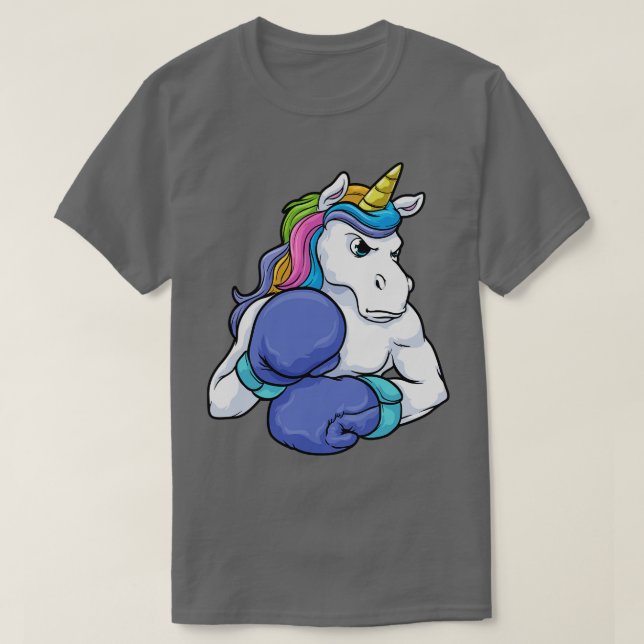 Camiseta Unicornio en boxeo con guantes de boxeo (Diseño del anverso)