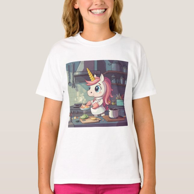 Camiseta Unicornio en cocina (Anverso)