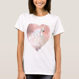 Camiseta Unicornio en colores pastel hermoso en un corazón