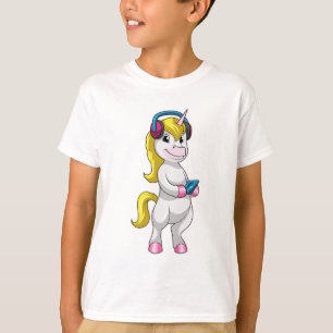 Camiseta Unicornio en Escucha Música con Auriculares