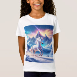 Camiseta Unicornio en majestuosas montañas de nieve