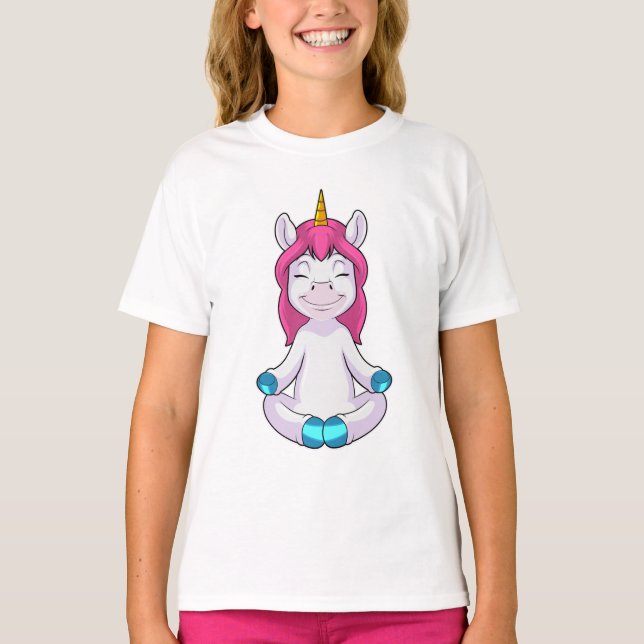 Camiseta Unicornio en Meditate en Sentado (Anverso)