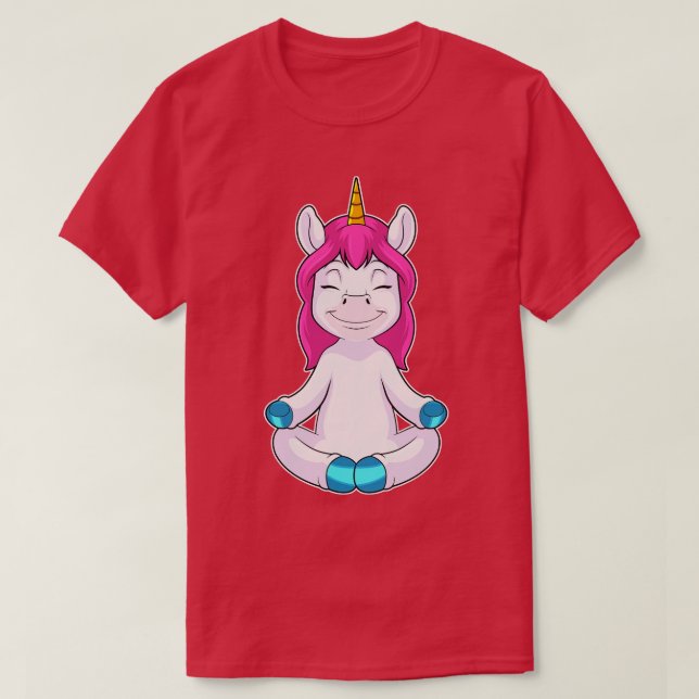 Camiseta Unicornio en Meditate en Sentado (Diseño del anverso)